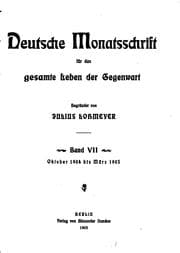 Tapa de Deutsche Monatschrift für das gesamte Leben der Gegenwart...