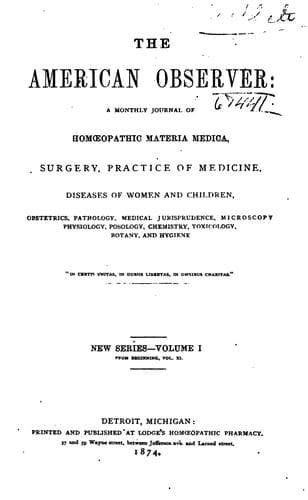 Tapa de American Observer Medical Monthly