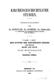 Tapa de Kirchengeschichtliche Studien