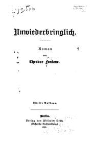 Tapa de Unwiederbringlich: Roman