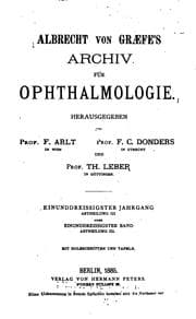 Tapa de Albrecht von Graefe's Archiv fuer Ophthalmologie
