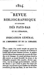 Tapa de Revue bibliographique du royaume des Pays-Bas et de l'étranger, ou ...