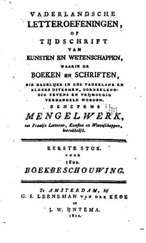 Tapa de Vaderlandsche letteroefeningen