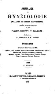 Tapa de Annales de gynécologie