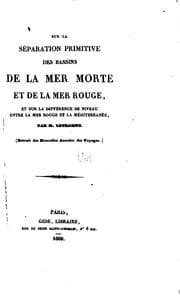Tapa de Sur la séparation primitive des bassins de la Mer Morte et de la Mer Rouge ...