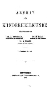 Tapa de Archiv fuer kinderheilkunde