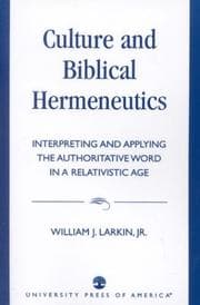 Tapa de Culture and biblical hermeneutics