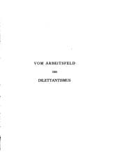 Tapa de Vom Arbeitsfeld des Dilettantismus