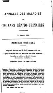 Tapa de Annales des maladies des organes génito-urinaires