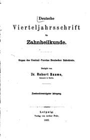 Tapa de Deutsche vierteljahrsschrift fuer zahnheilkunde