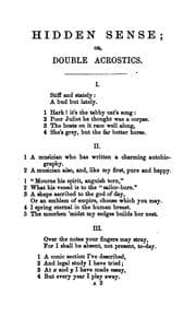 Tapa de Hidden sense, seek and find; or, Double acrostics