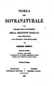 Tapa de Teorica del sovranaturale; o sia Discorso sulle convenienze della religione ..