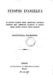 Tapa de Synopsis evangelica, recens. C. Tischendorf