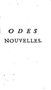 Tapa de Odes nouvelles et autres poësies, précédées d'un discours sur l'ode, & suivies de quelques ...