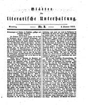 Tapa de Blätter für literarische Unterhaltung