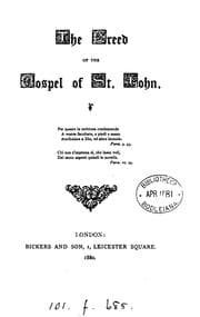 Tapa de The creed of the Gospel of st. John