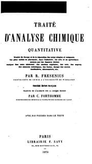 Tapa de Traité d'analyse chimique quantitative ..