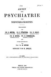Tapa de Archiv fuer psychiatrie und nervenkrankheiten