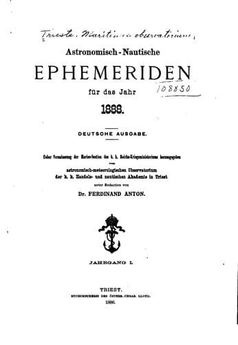 Tapa de Astronomisch-nautische Ephemeriden