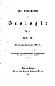 Tapa de Die Fortschritte der Geologie
