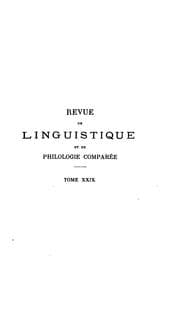 Tapa de Revue de linguistique et de philologie comparée