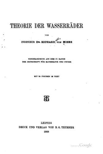 Tapa de Theorie der Wasserräder