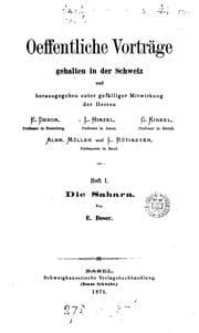 Tapa de Oeffentliche Vorträge gehalten in der Schweiz, herausg. unter Mitwirkung der Herren E. Desor ...