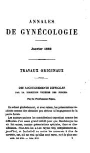 Tapa de Annales de gynécologie et d'obstétrique