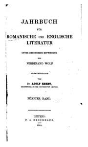 Tapa de Jahrbuch für romanische und englische Literatur