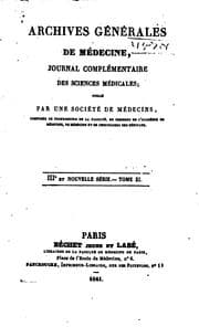 Tapa de Archives générales de médecine