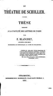 Tapa de Du théatre de Schiller ...