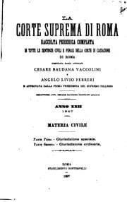 Tapa de La Corte suprema di Roma: raccolta periodica delle sentenze pronunciate ...