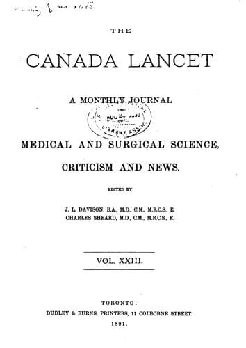 Tapa de Canada Lancet