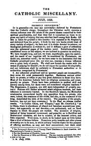 Tapa de The Catholic miscellany and monthly repository of information