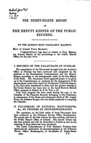 Tapa de Annual Report of the Deputy Keeper of the Public Records