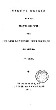 Tapa de NIEUWE WERKEN VAN DE MAATSCHAPPIJ DER NEDERLANDSCHE LETTERKUNDE