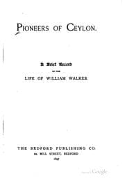 Tapa de Pioneers of Ceylon: A Brief Record of the Life of William Walker