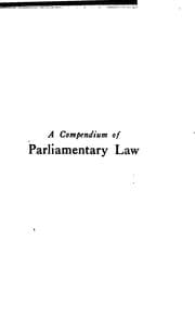 Tapa de A Compendium of Parliamentary Law for Organizations