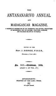 Tapa de The Antananarivo Annual and Madagascar Magazine