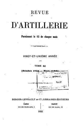 Tapa de Revue d'artillerie