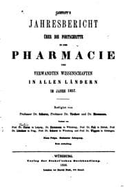 Tapa de Canstatt's Jahresbericht über die Fortschritte in der Pharmacie und Verwandten Wissenschaften