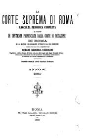 Tapa de La Corte suprema di Roma: raccolta periodica delle sentenze pronunciate ...