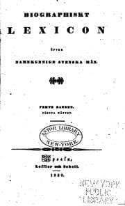 Tapa de Biographiskt Lexicon öfver namnkunnige Svenska Män