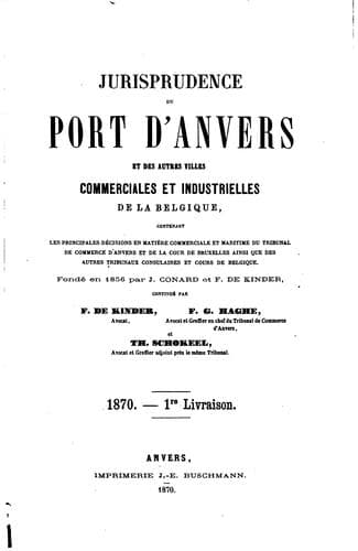 Tapa de Jurisprudence du port d'Anvers