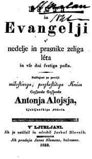 Tapa de Listi in Evangelji v' nedelje in prasnike zeliga léta in vse dni svetiga posta