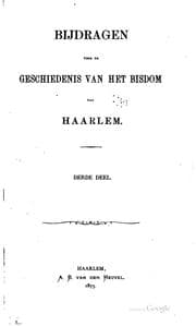 Tapa de Haarlemsche bijdragen: bouwstoffen voor de geschiedenis van het bisdom Haarlem