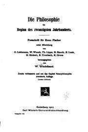 Tapa de Die Philosophie im Begina des zwanzigsten Jahrhunderts