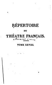 Tapa de Répertoire du Théâtre français ...: composé des tragédies, comédies et ...