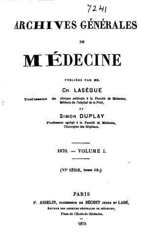 Tapa de Archives générales de médecine