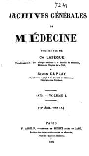 Tapa de Archives générales de médecine